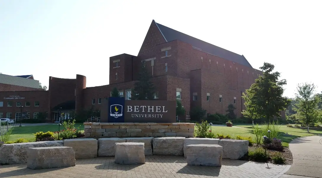 A sprawling brick building, Bethel University